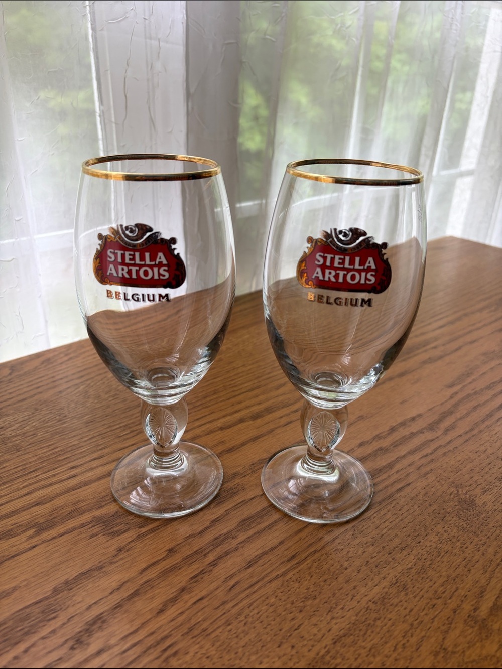 Stella Artois Gold-Rimmed Beer Glasses - Set of 2